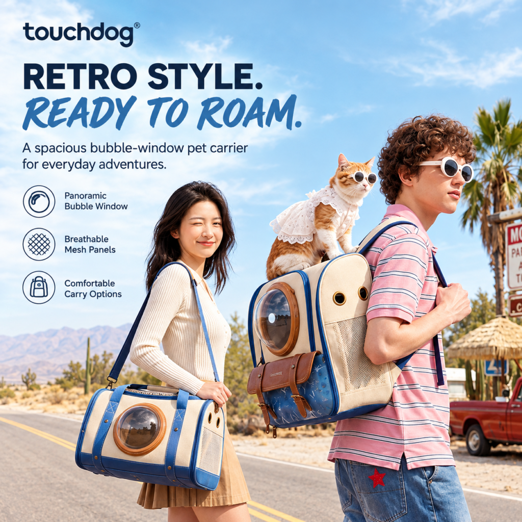 Street-Style Pet Cabin American Vintage Travel Pet Space Capsule Backpack