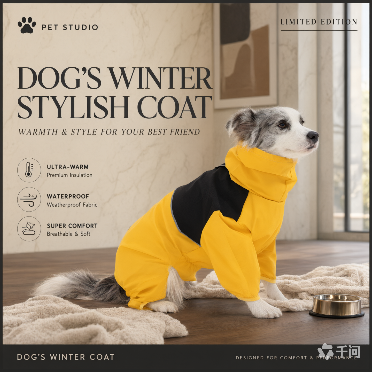 Medium and large dog Border Collie Labrador Shiba Inu four-legged jacket waterproof and windproof dog clothes raincoat - Image 4