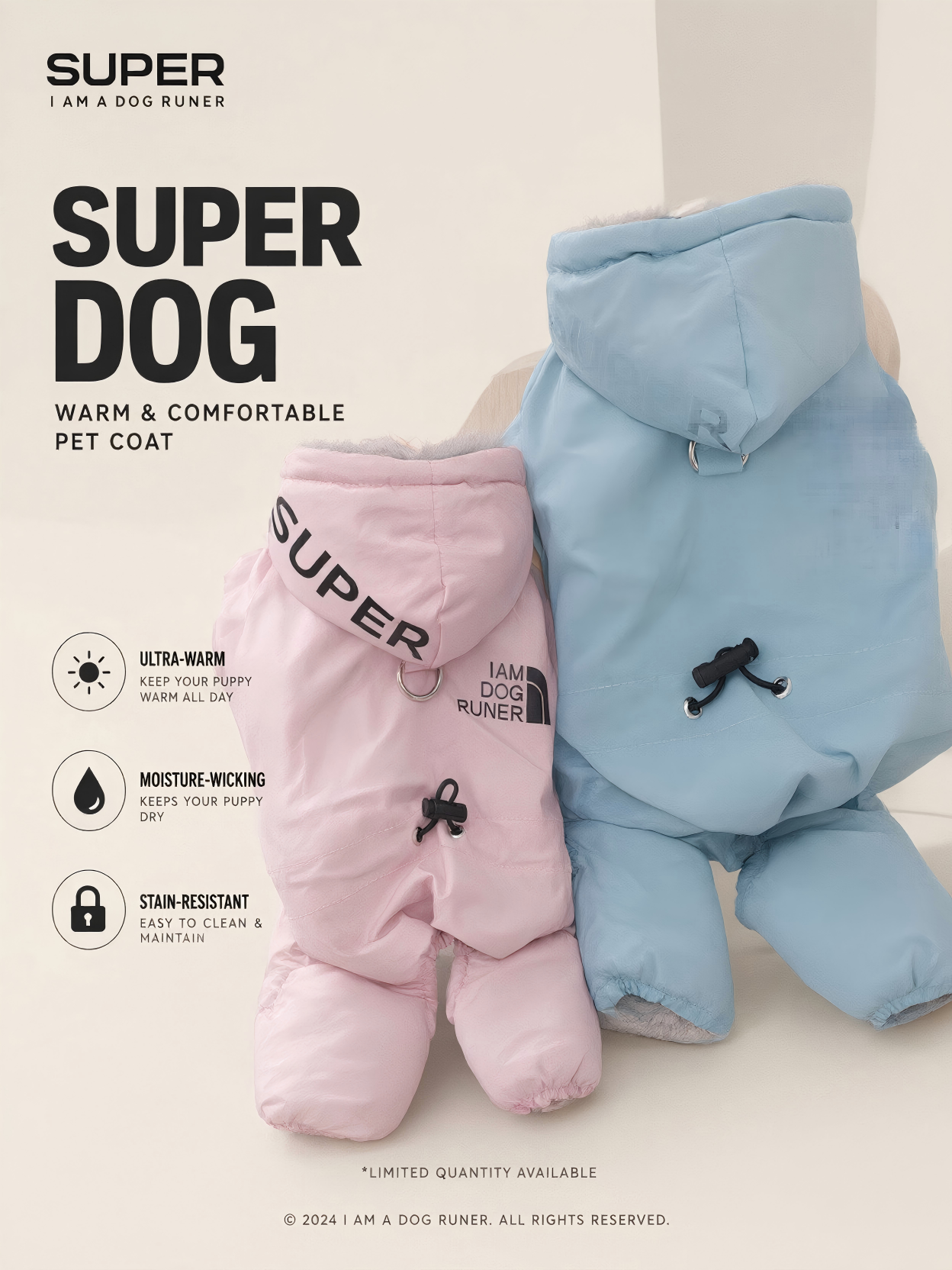 Winter Padded Coat for Small Dogs – Warm, Thickened, Four-Legged Winter Apparel for Breeds Like Bichon Frises (Leash-Compatible) - Image 3