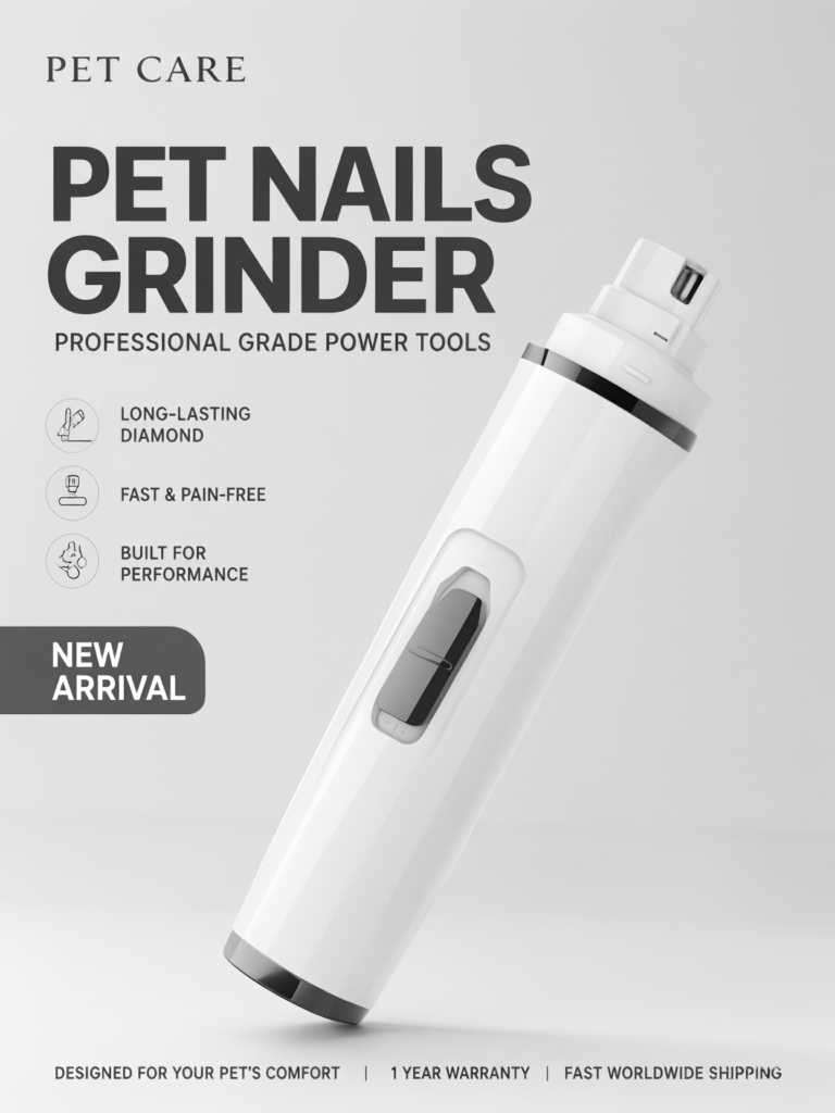 Professional Electric Pet Nail Grinder, Diamond Bit Dog Cat Nail Polisher, Rechargeable Painless Pet Grooming Tool