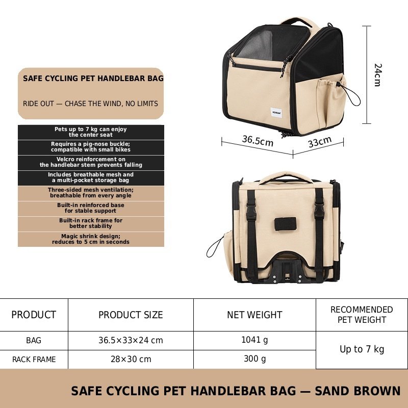 Safe Cycling Pet Handlebar Bag - Image 3