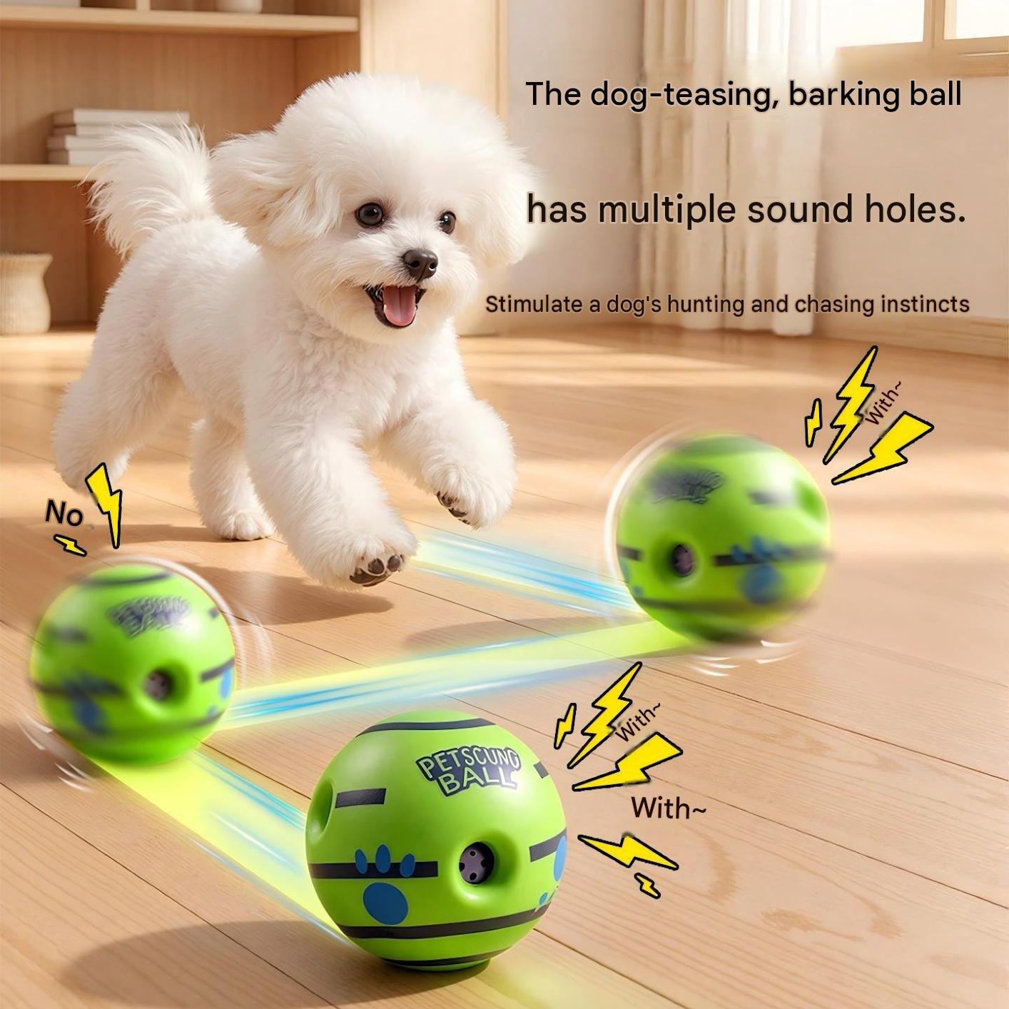 Interactive Squeaky Toy for Dogs and Cats – Self-Play Teething Ball – Rolling Sound-Making Pet Toy - Image 5