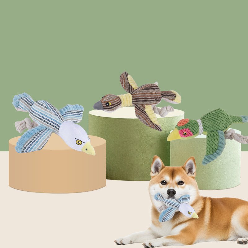 Squeaky & Crinkle Dog Chew Toy with Cotton Rope - Image 4