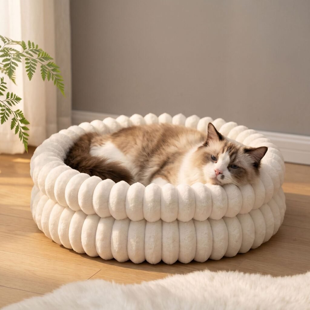 Fluffy Pumpkin Cat Bed & Small Dog Bed
