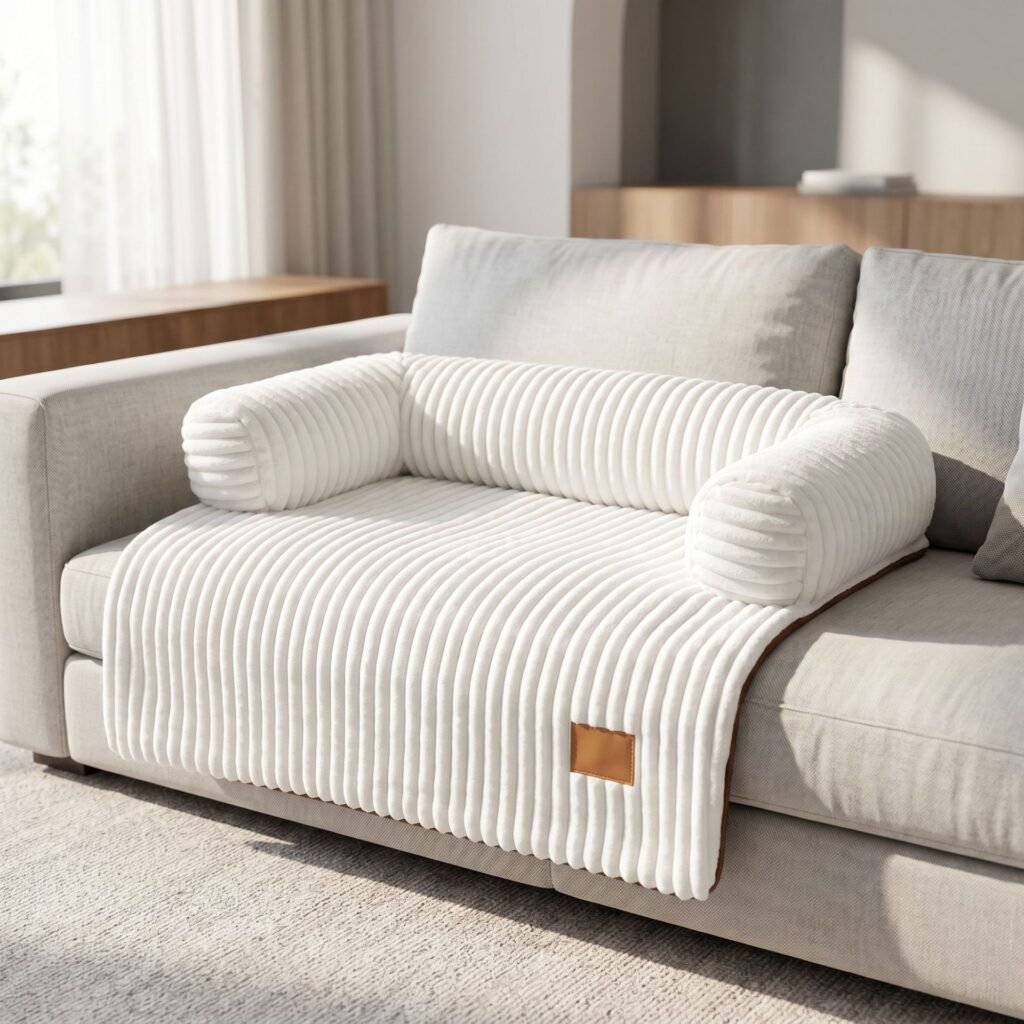 Corduroy Pet Sofa Cover & Small Dog Bed