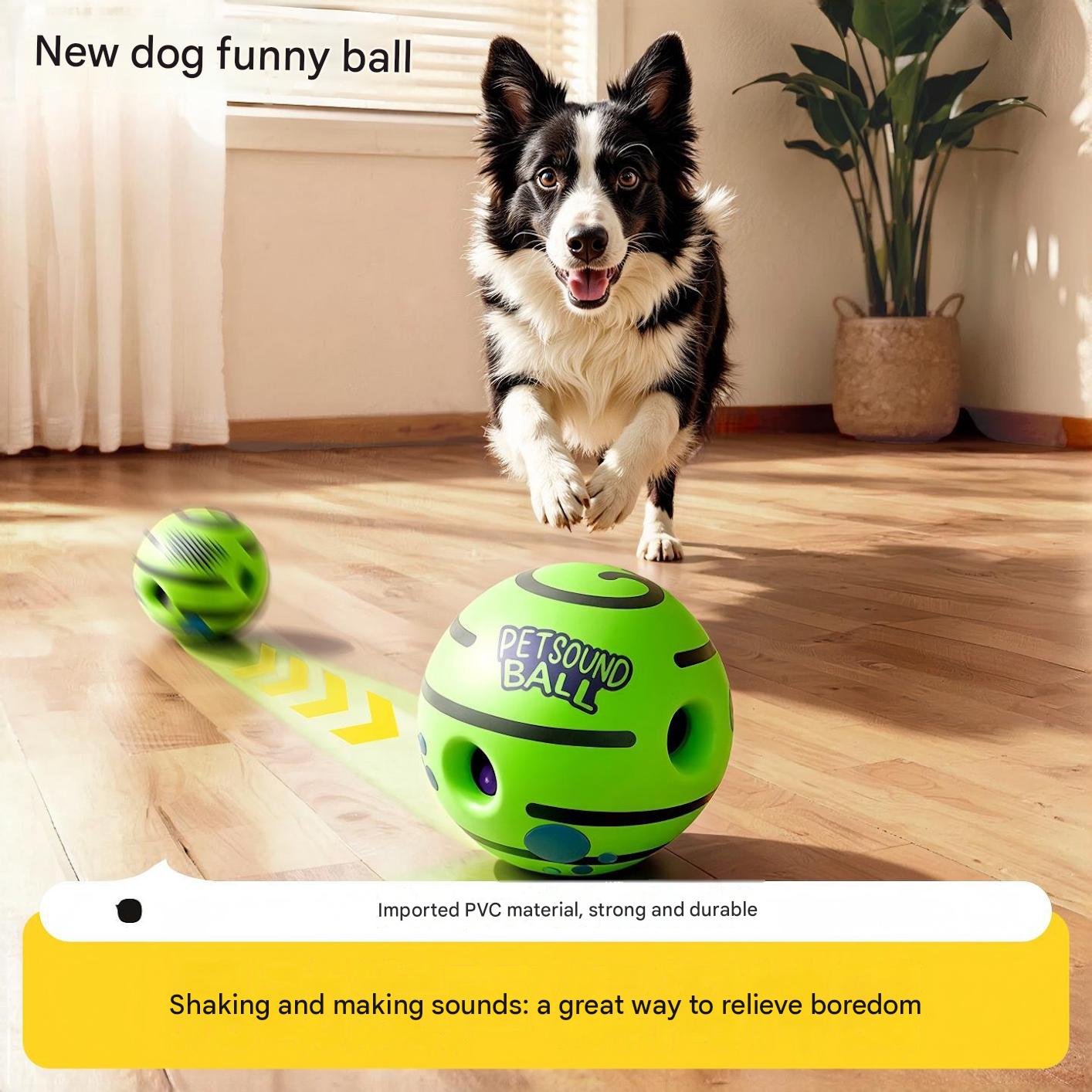 Interactive Squeaky Toy for Dogs and Cats – Self-Play Teething Ball – Rolling Sound-Making Pet Toy - Image 4