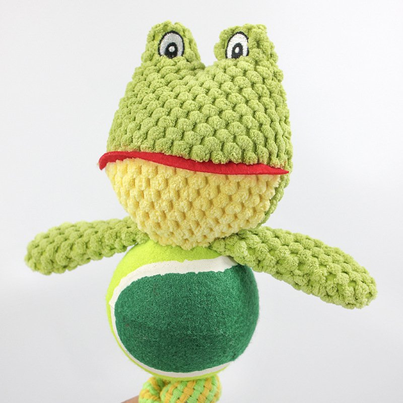 Squeaky Tennis Ball & Rope Dog Toy - Image 2