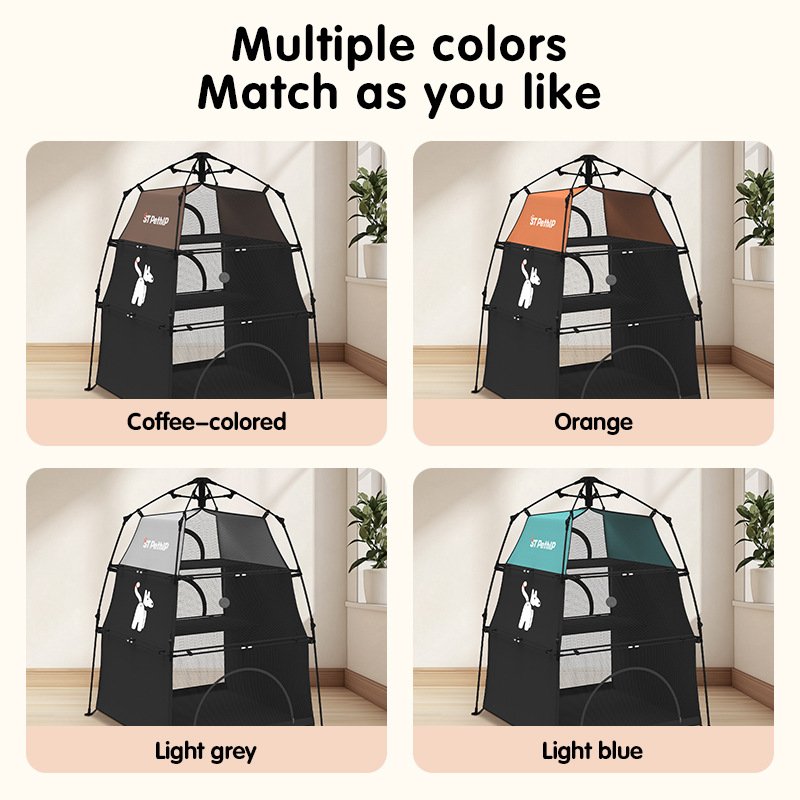 3-Tier Cat Play Tent & Outdoor Pet Playpen - Image 3
