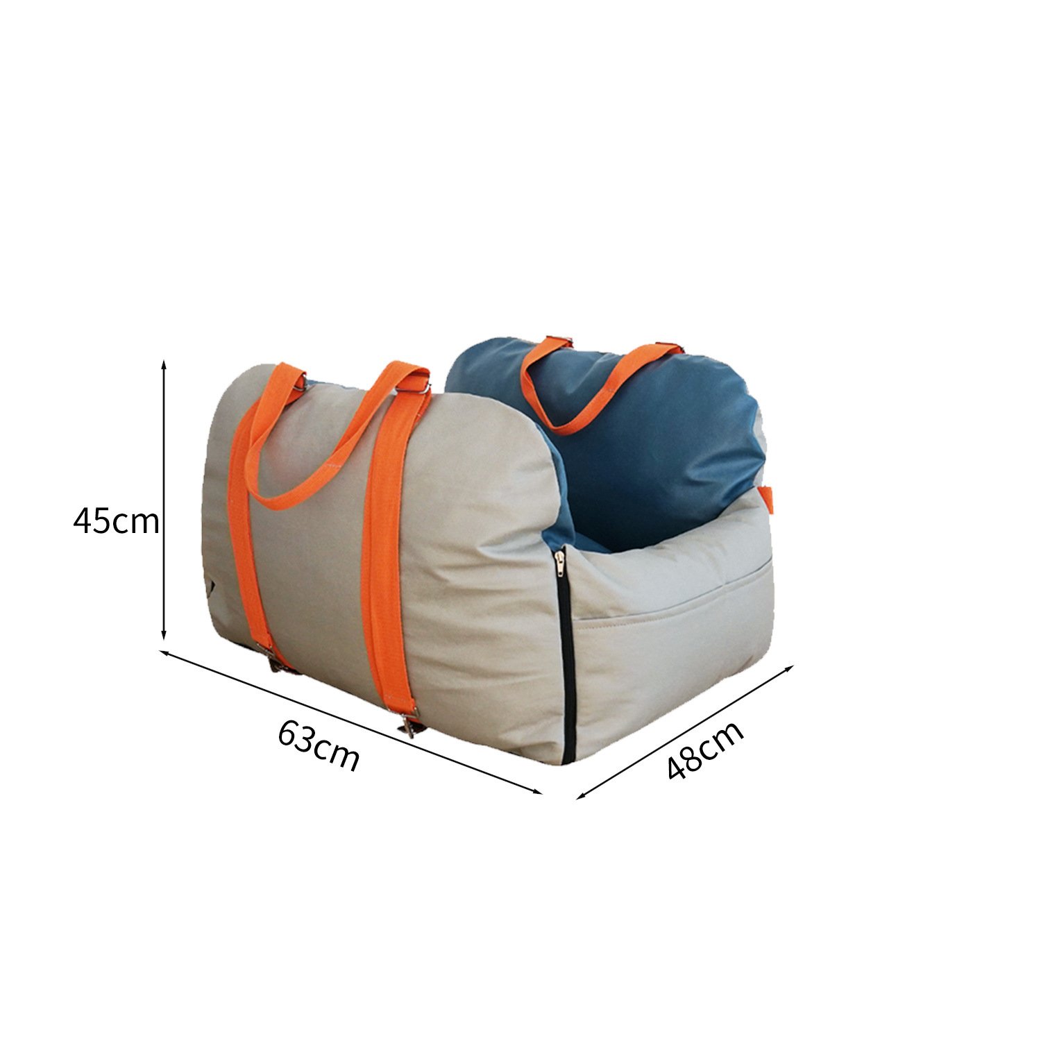 Portable Handheld Pet Car Bed, Raised Anti-collision Bolster Pet Car Booster Seat, Removable Washable Travel Dog & Cat Bed - Image 5