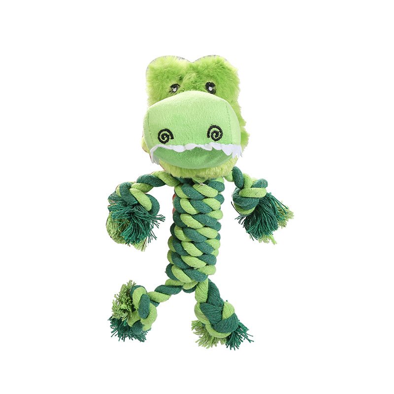 Squeaky Alligator Rope Dog Toy - Image 3