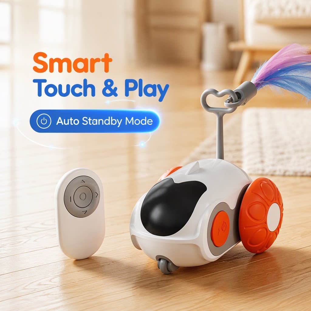 Smart Electric Cat Chasing Car, Automatic Moving Boredom Relief Toy, Interactive Self-play Toy for Cats - Image 3
