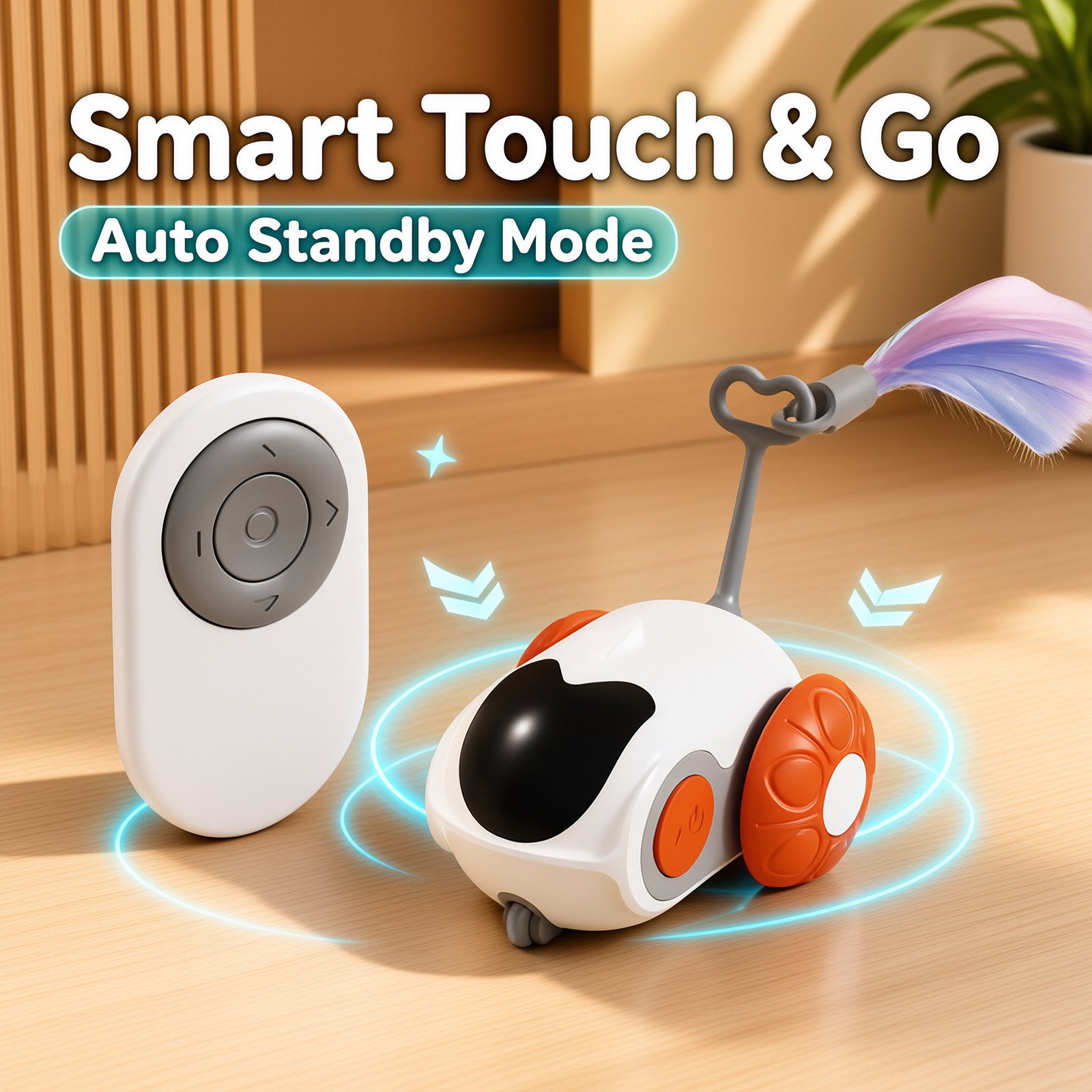 Smart Electric Cat Chasing Car, Automatic Moving Boredom Relief Toy, Interactive Self-play Toy for Cats - Image 4