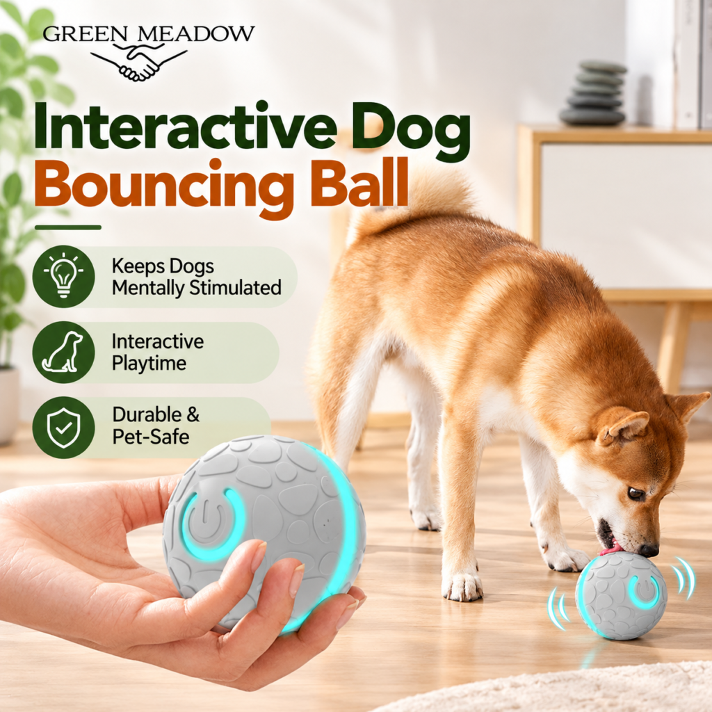 Interactive Glowing Dog Bouncing Ball