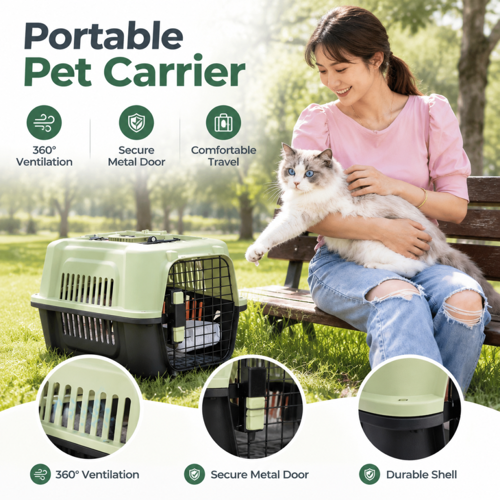 Portable Metal Grill Pet Carrier