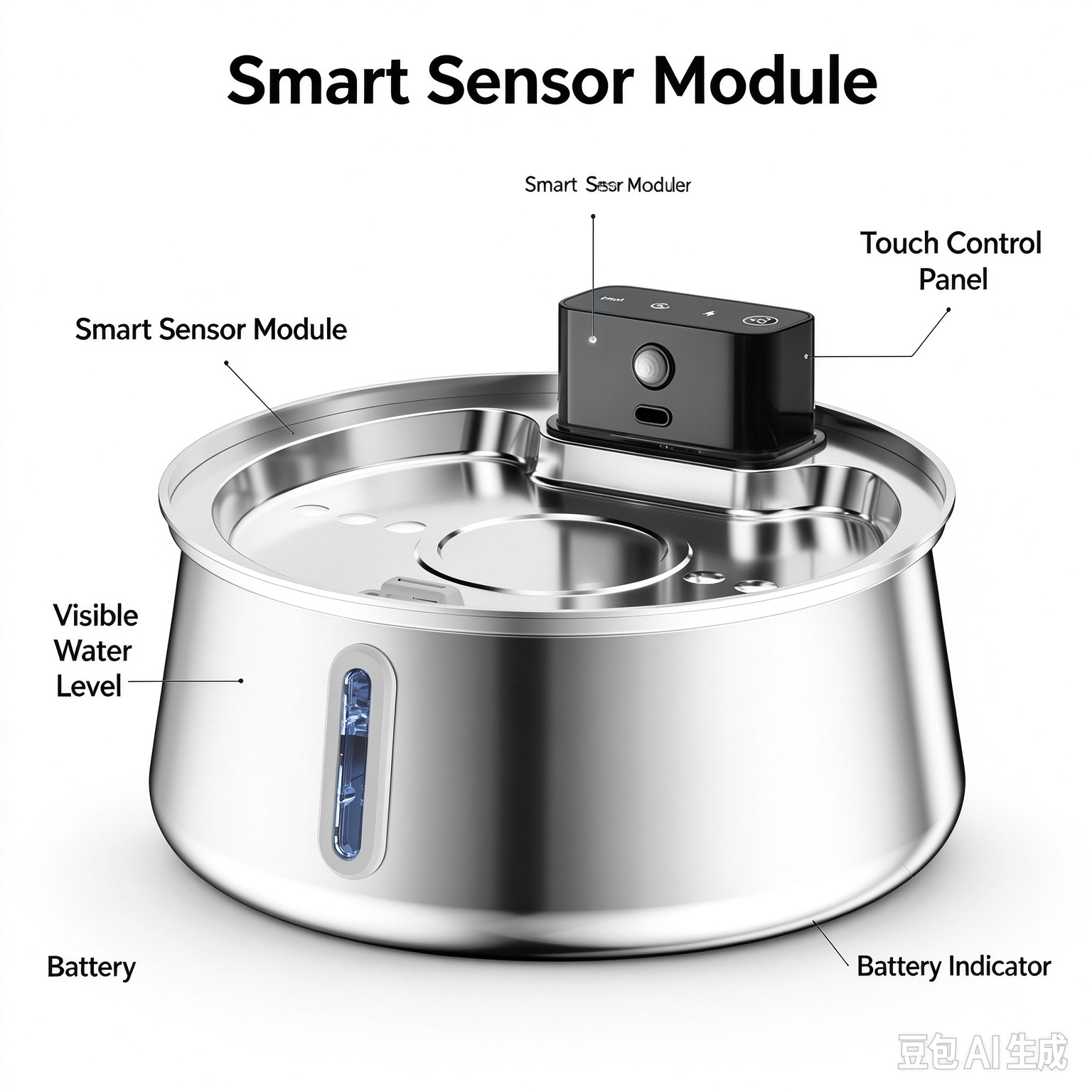 Wireless, Cordless Smart Automatic Stainless Steel Pet Water Fountain with Motion Sensor (Rechargeable) - Image 4