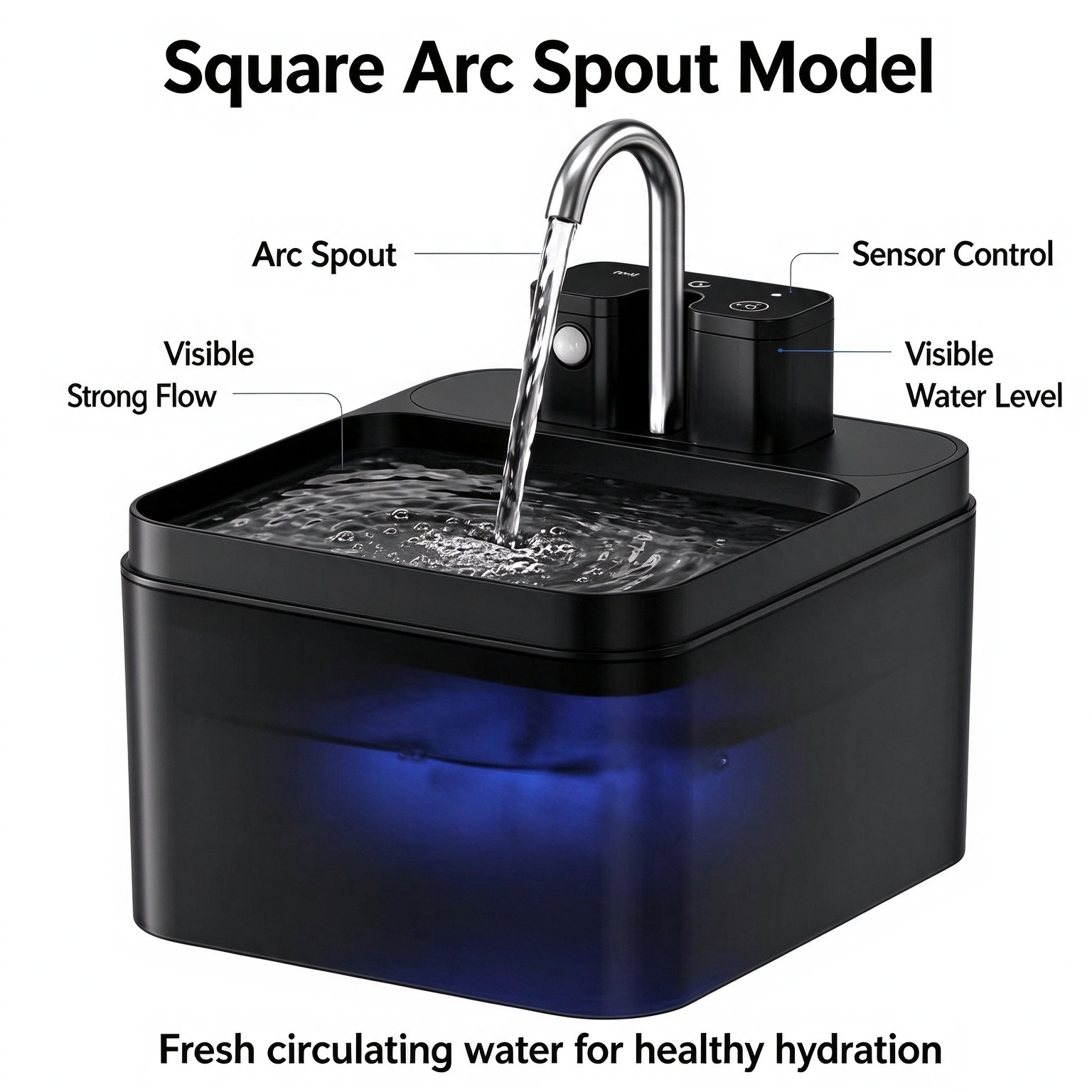 Best-selling plastic cat water fountain: wireless, motion-activated, flowing water; direct source manufacturer for cross-border trade. - Image 5