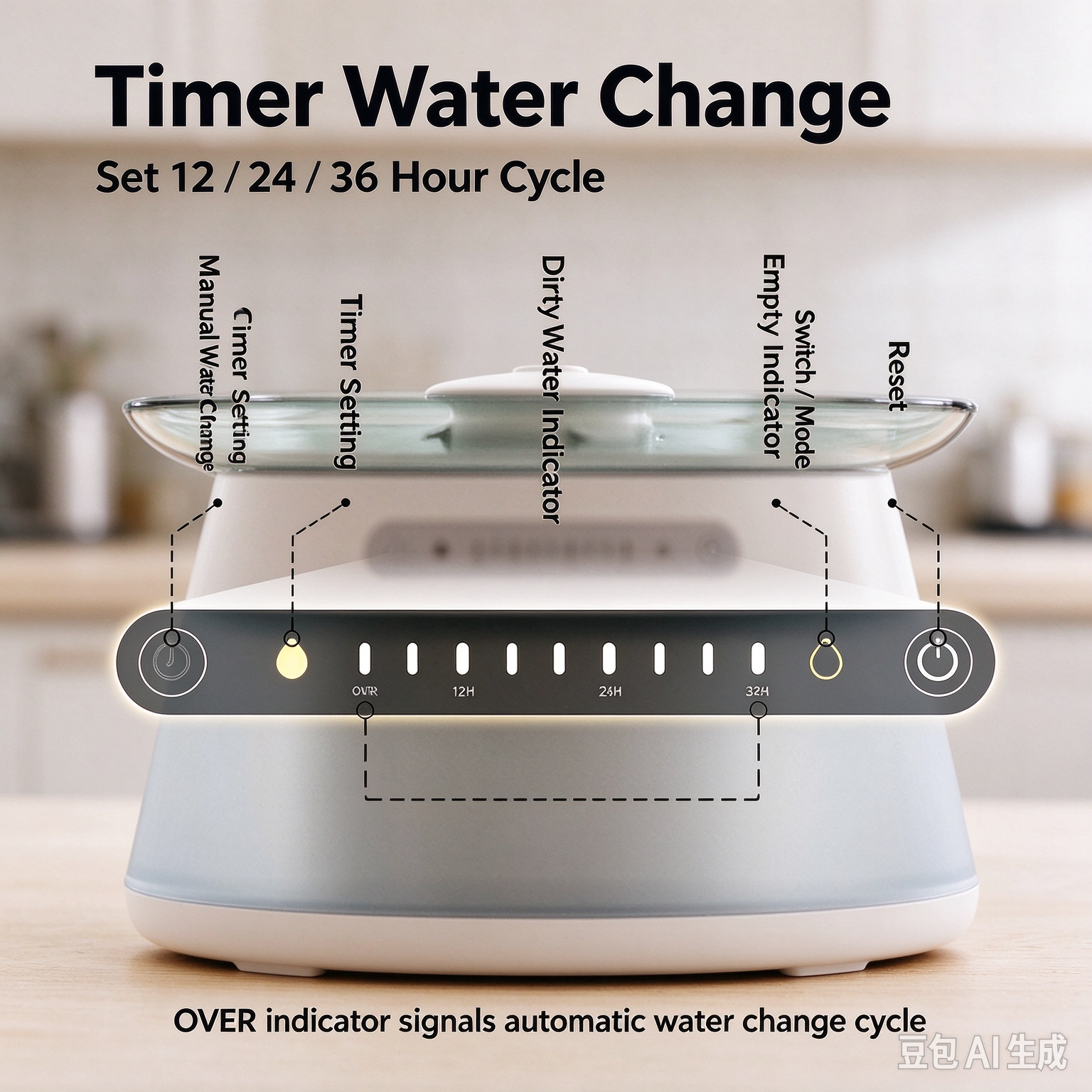 Smart Pet Water Fountain with Clean/Dirty Water Separation – Cordless, Silent, Automatic, and Consumable-Free - Image 6