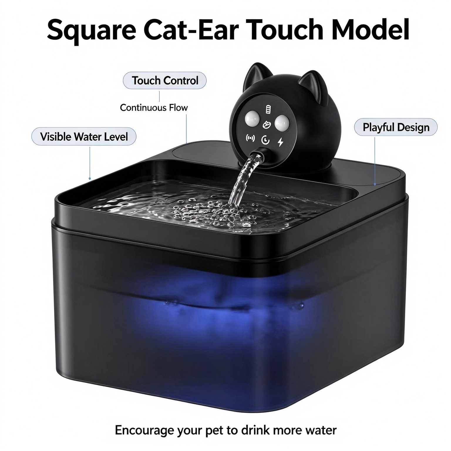 Best-selling plastic cat water fountain: wireless, motion-activated, flowing water; direct source manufacturer for cross-border trade. - Image 6