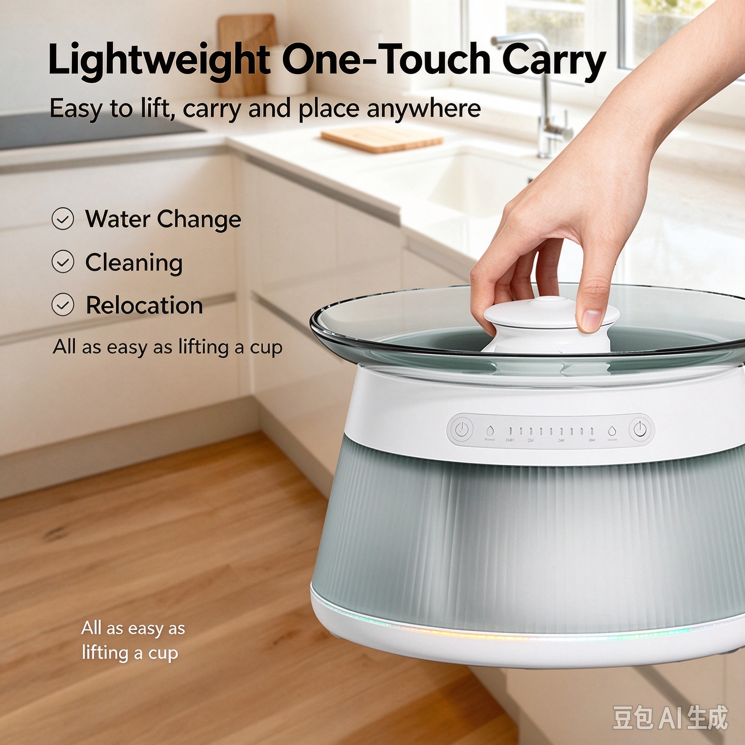 Smart Pet Water Fountain with Clean/Dirty Water Separation – Cordless, Silent, Automatic, and Consumable-Free - Image 2