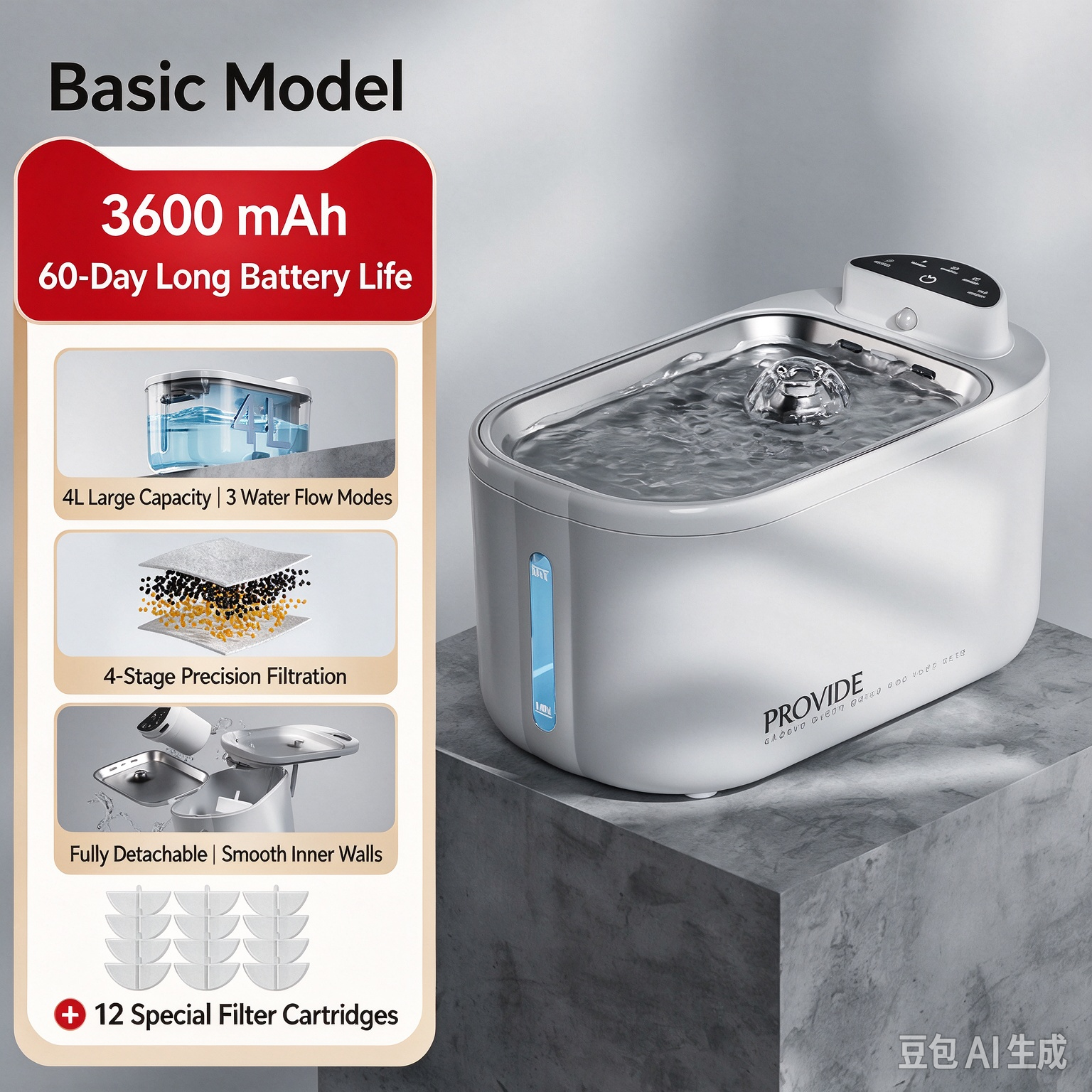 Smart Automatic Pet Water Fountain – Rechargeable/Cordless – Stainless Steel Bowl – New Cross-Border Product - Image 2