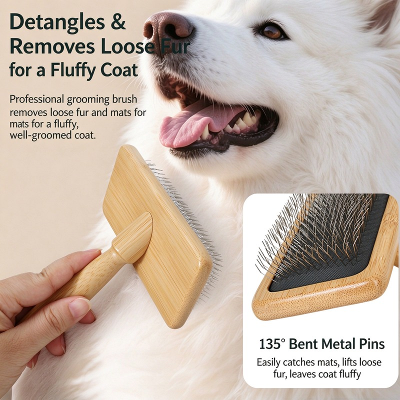 6-Piece Natural Bamboo Pet Grooming Kit - Image 3