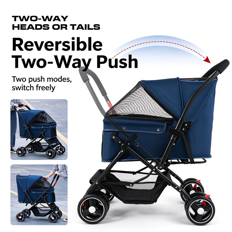 Reversible Handle Pet Stroller - Image 2