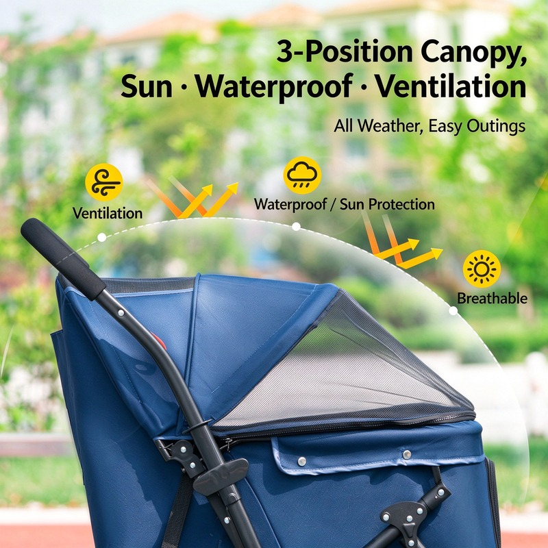Reversible Handle Pet Stroller - Image 9