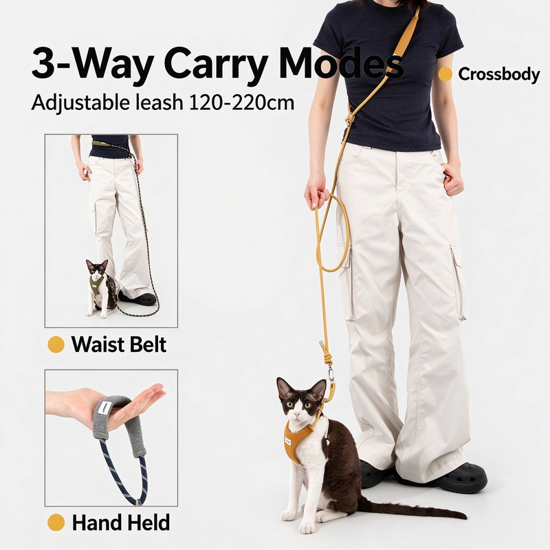 HIDREAM Y-Shaped Escape-Proof Cat Harness & Leash Set - Image 2