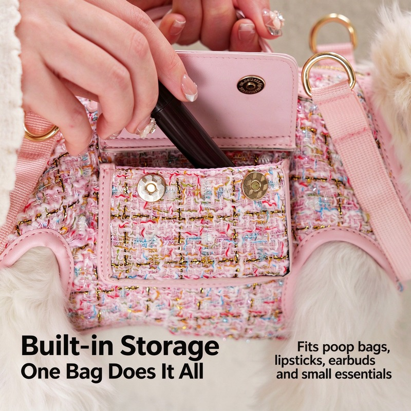 Spine Protection Stylish On-the-Go Chanel-Style Crossbody Pet Bag - Image 3