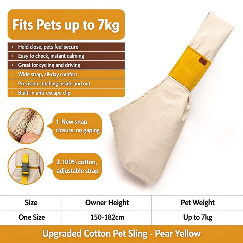 Upgraded Cotton Pet Sling Carrier Portable All-Season Pet Sling - Image 6