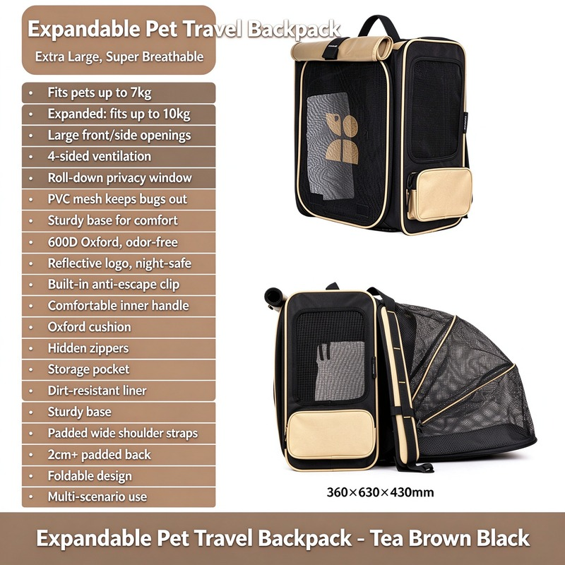 Expandable Pet Travel Backpack - Image 3