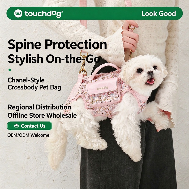 Spine Protection Stylish On-the-Go Chanel-Style Crossbody Pet Bag