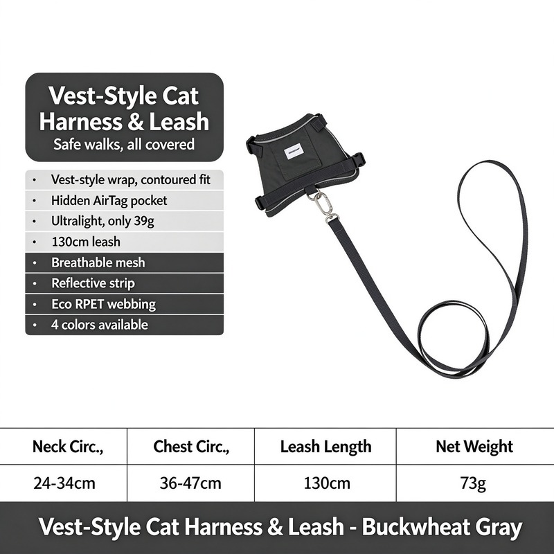 HIDREAM Vest-Style Cat Harness & Leash Set - Image 6