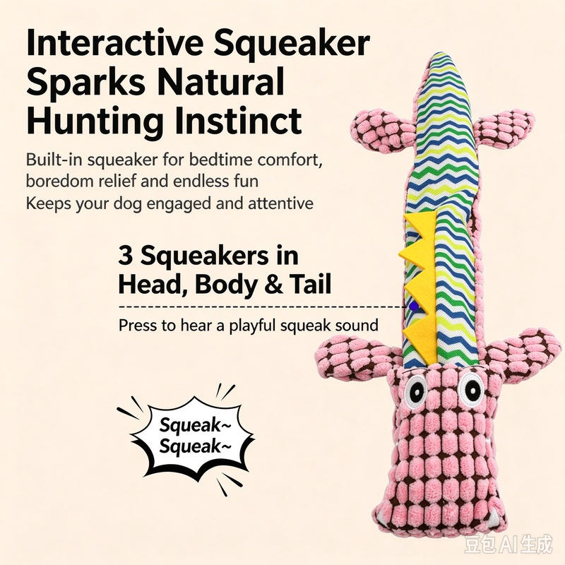 Squeaky Crocodile Dog Toy