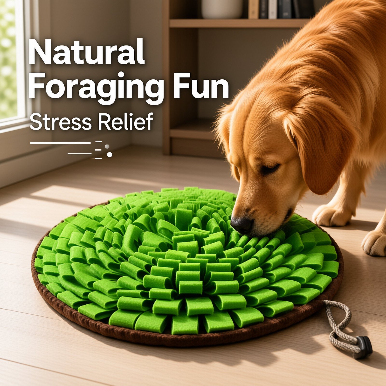 Pet Snuffle Mat, Round Fabric Foraging Blanket, Dog Scent Enrichment Puzzle Toy - Image 5