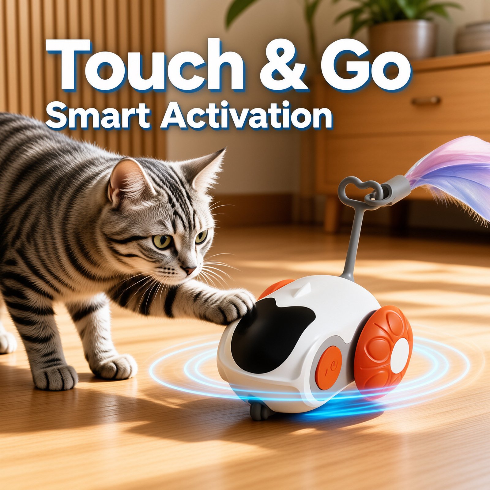 Smart Electric Cat Chasing Car, Automatic Moving Boredom Relief Toy, Interactive Self-play Toy for Cats - Image 6