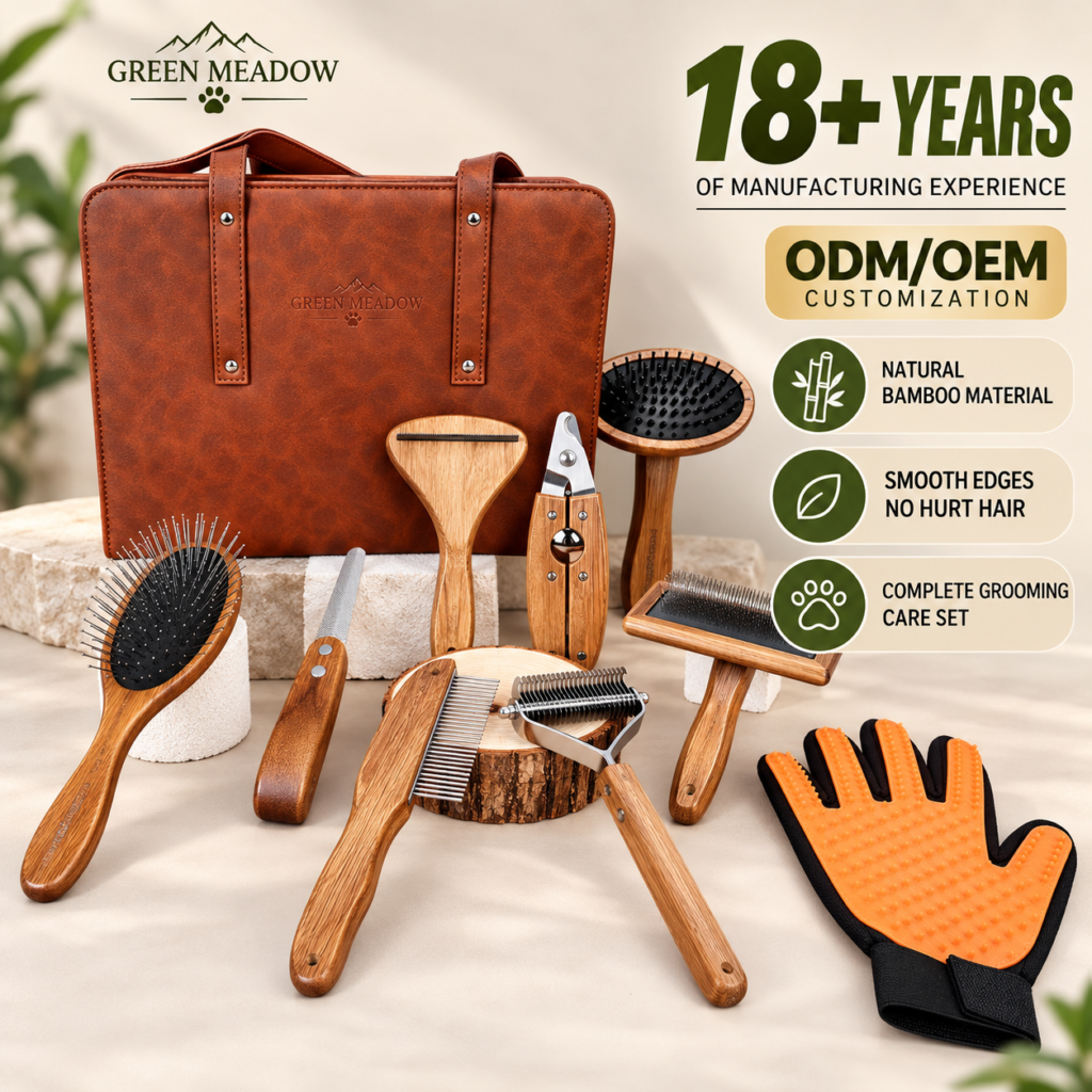Professional Natural Bamboo Pet Grooming Kit