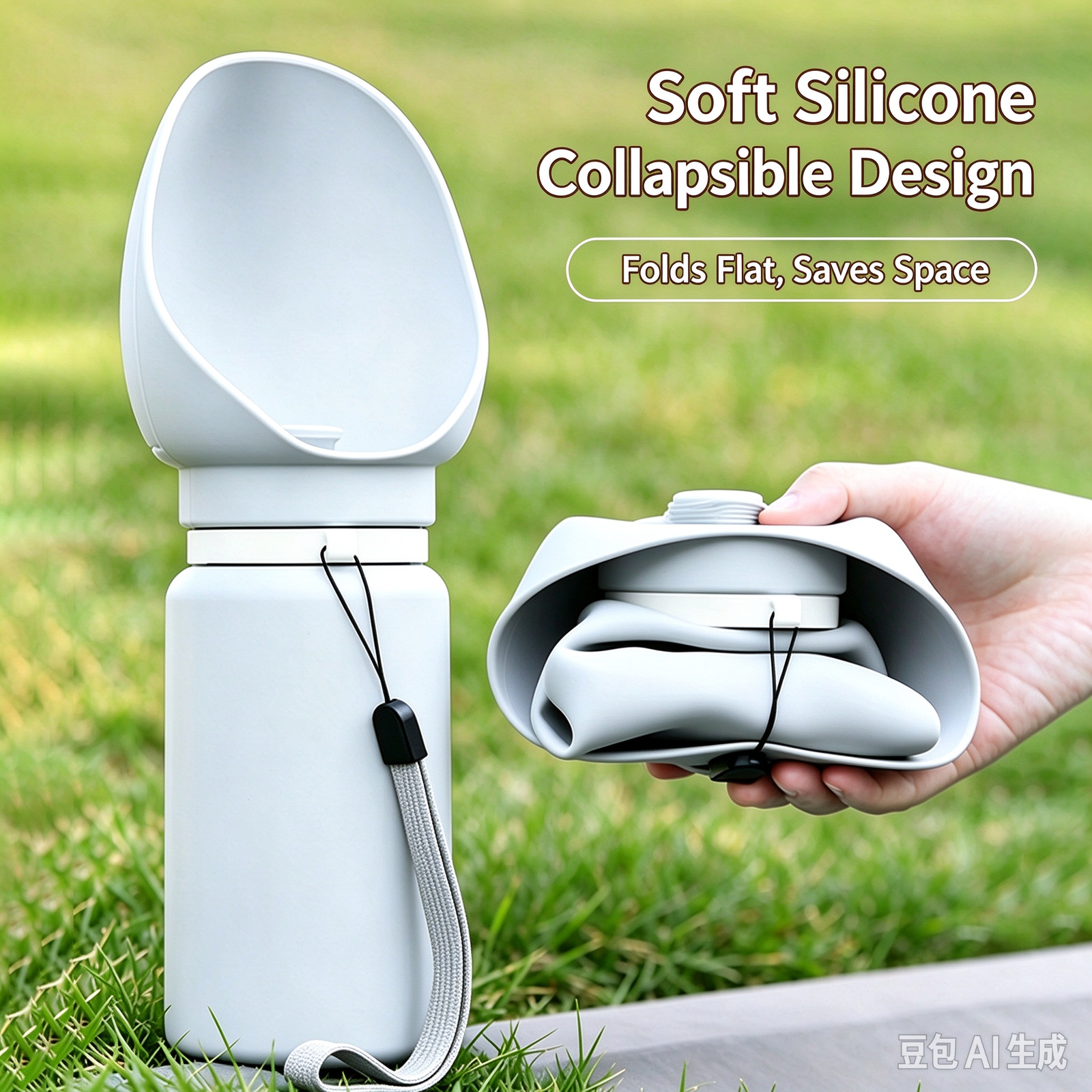 Foldable Silicone Dog Water Bottle & Travel Drinker - Image 2