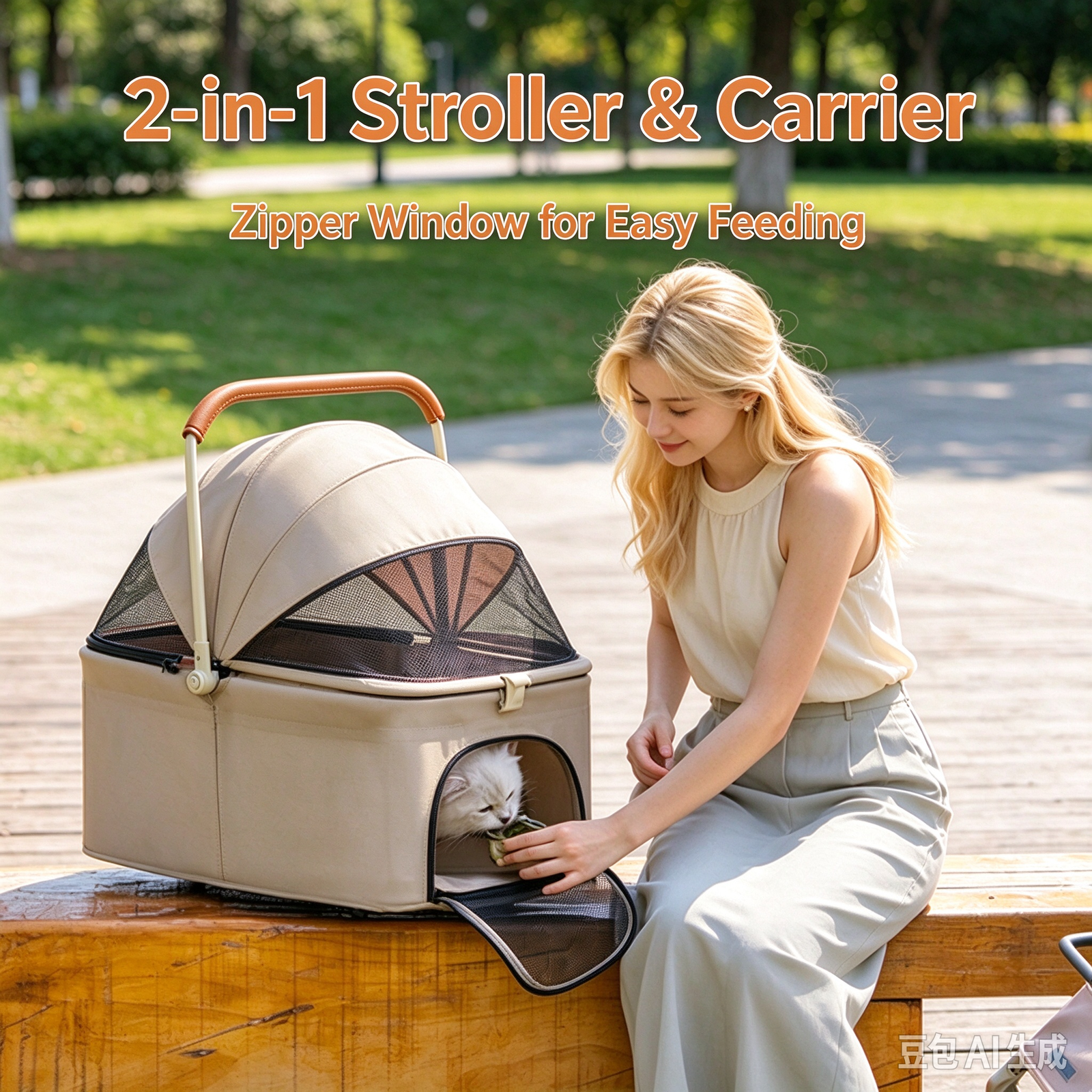 Detachable Pet Stroller & 2-in-1 Lightweight Dog Carrier - Image 2