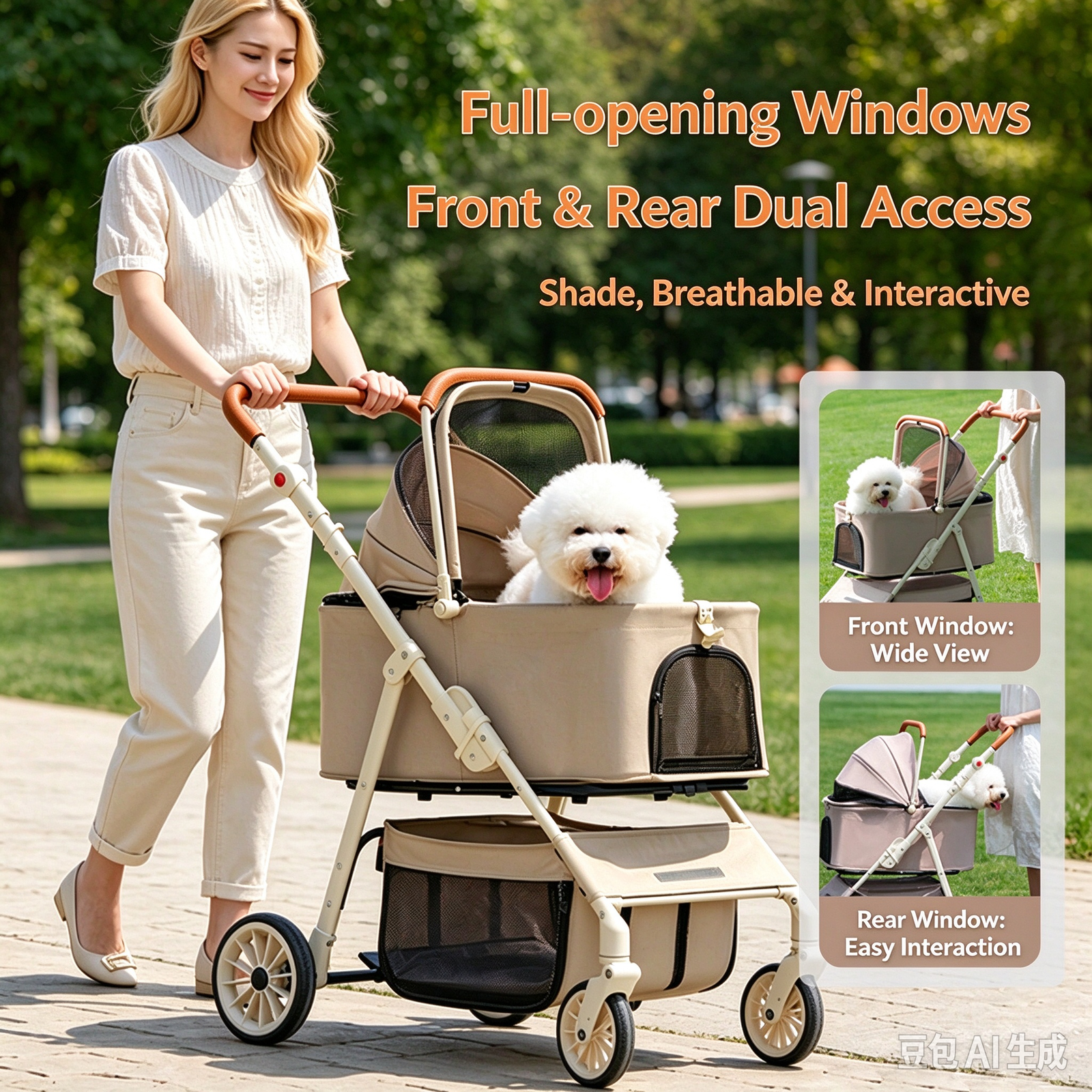 Detachable Pet Stroller & 2-in-1 Lightweight Dog Carrier - Image 3