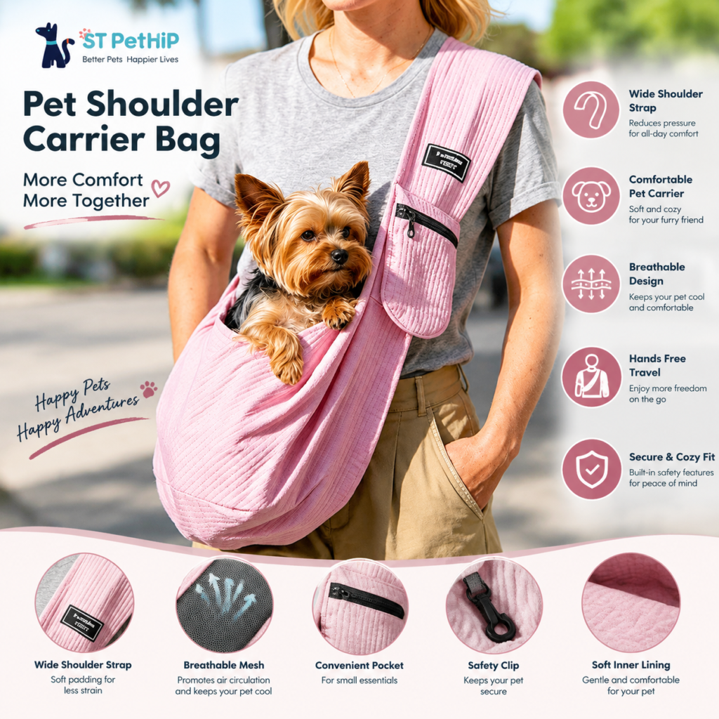 Hands-Free Pet Sling Carrier & Soft-Sided Dog Cat Bag