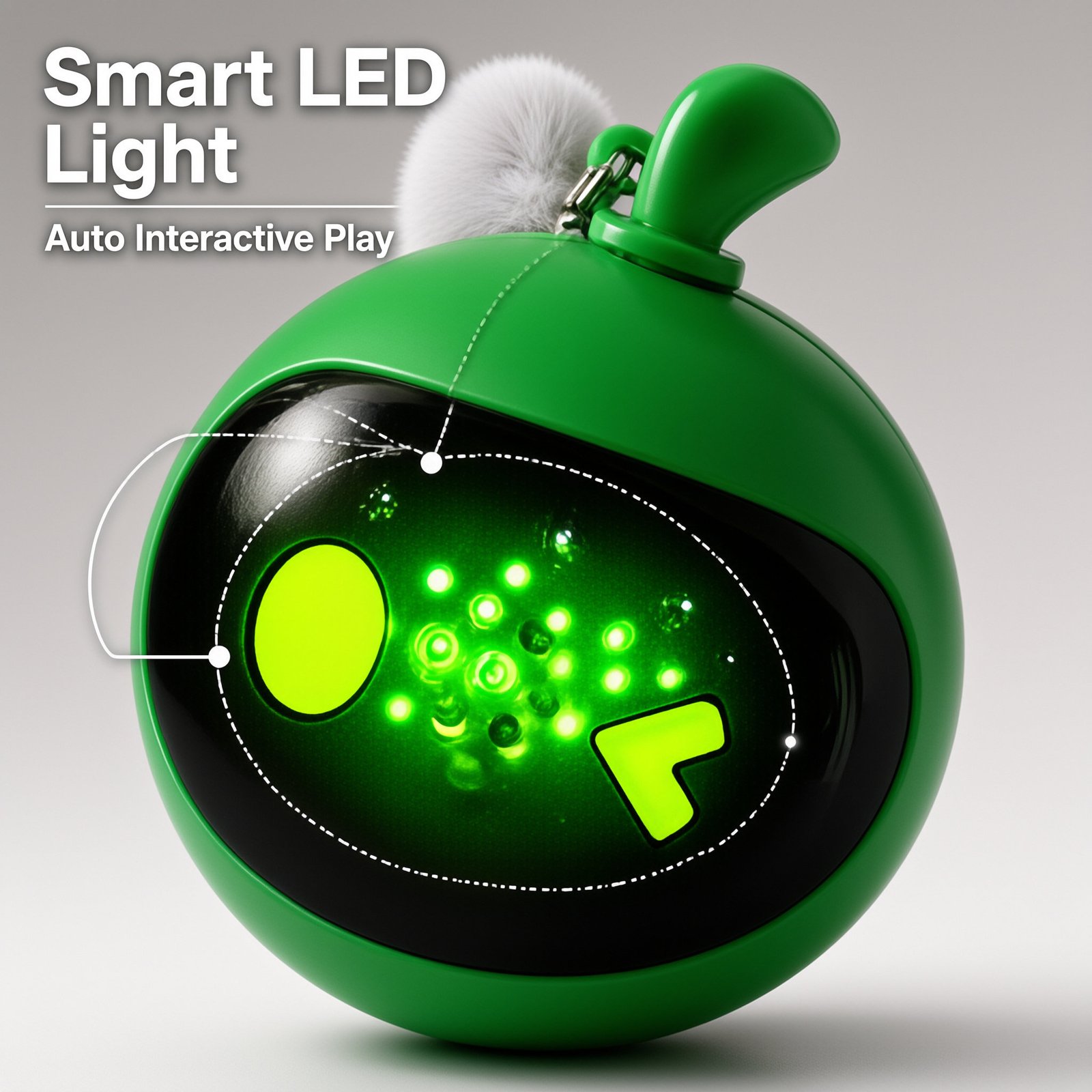 Laser Cat Toy Ball with Plush Teaser Pendant, Electric Glowing Interactive Toy for Cat Self Play - Image 7