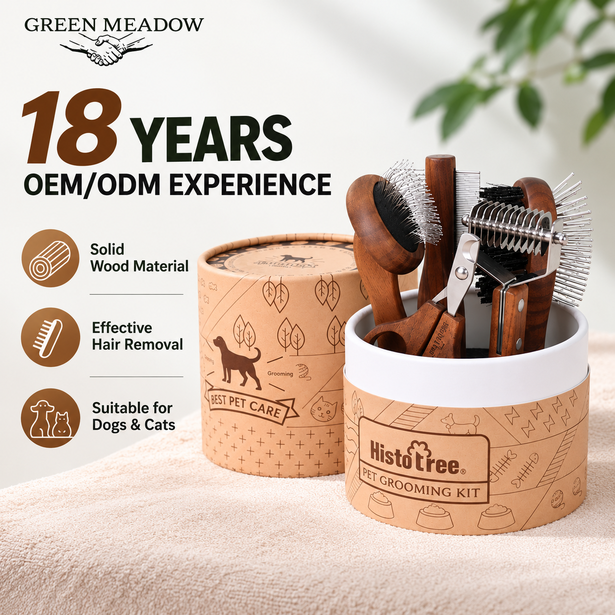 HistoTree Solid Wood Pet Grooming Kit