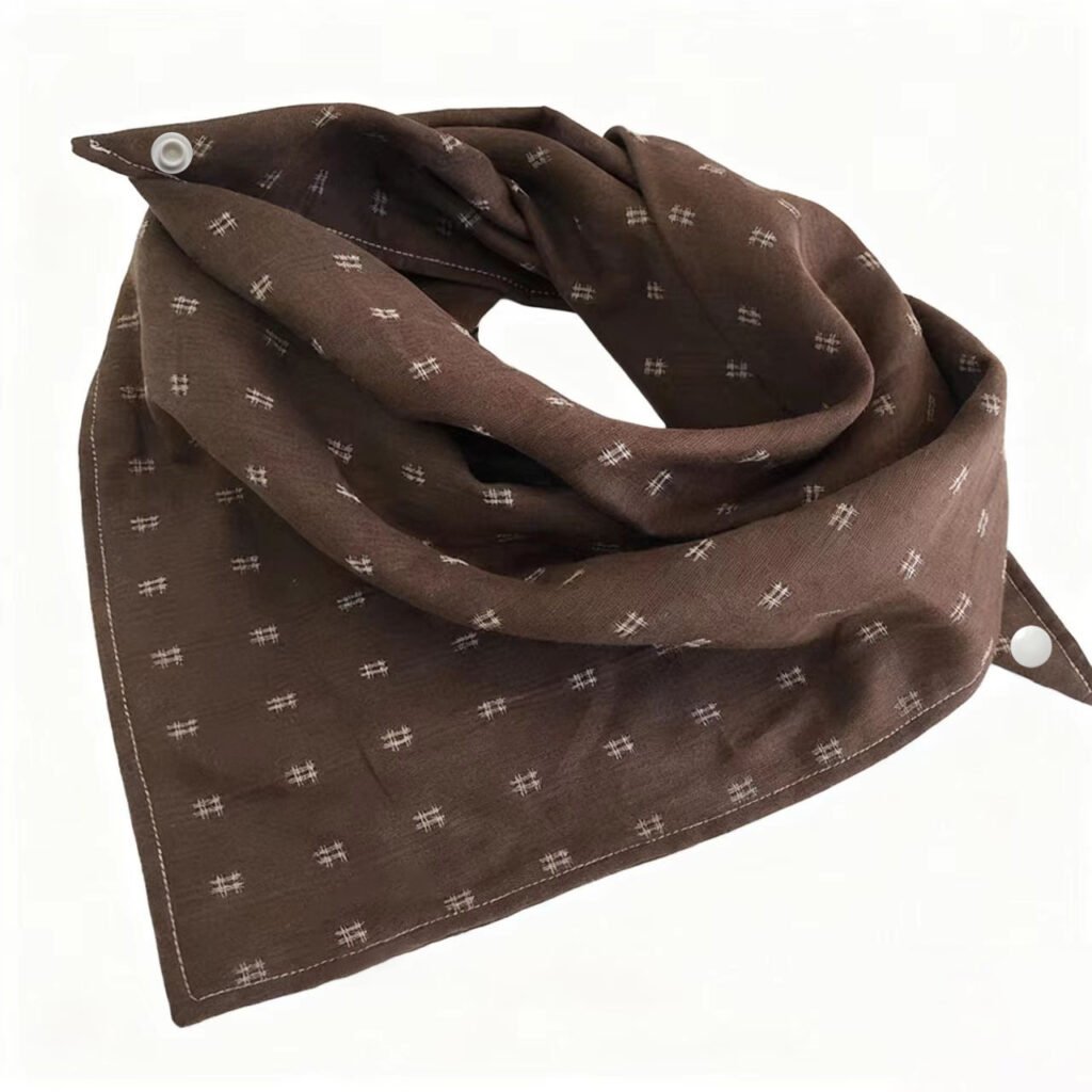 Pet fabric bandana, simple texture small pattern, snap button design, bib for cats and dogs
