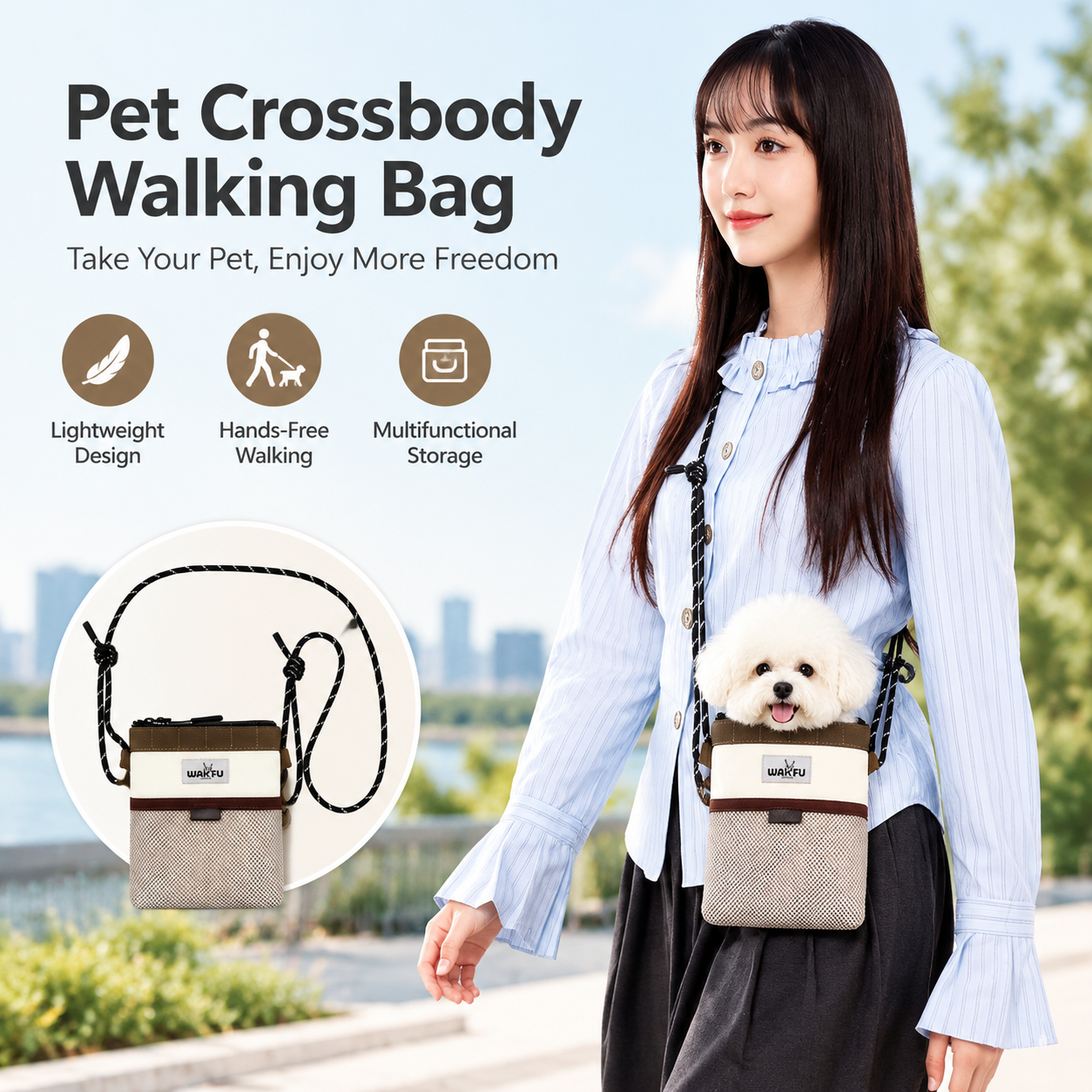 Pet Crossbody Walking Bag